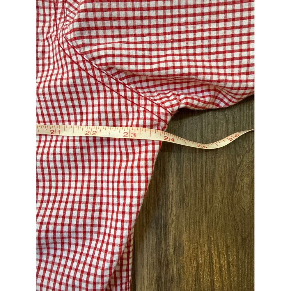 Blac Label Button Down Mens XL Red Gingham Embroidered Applique Back Rises Anew - Picture 5 of 6